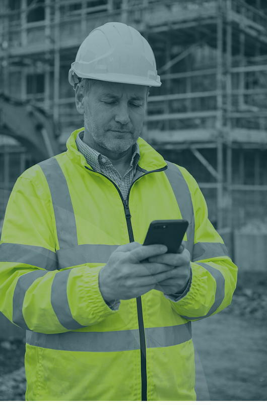 Construction director on a residential build site