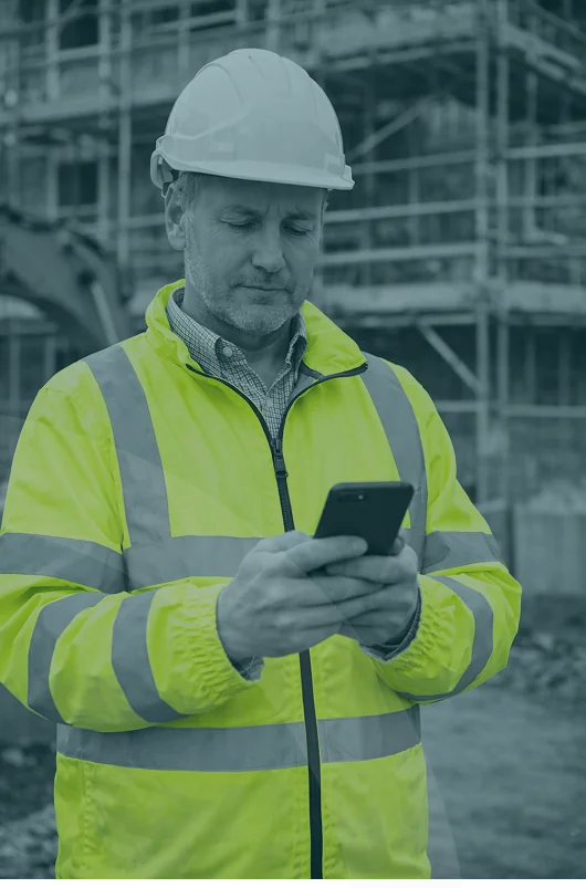 Construction director on a residential build site