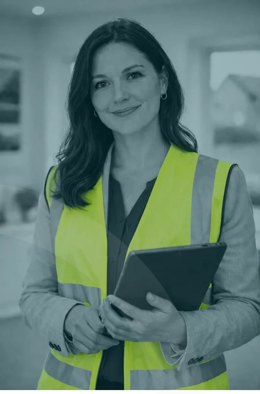 Sales executive managing new home plot reservations